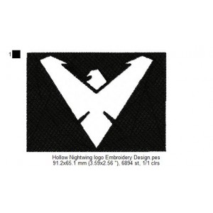 Hollow Nightwing logo Embroidery Design